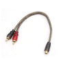 RCA Audio Y Splitter Cable 1x Female to 2x Male Adapter Lead