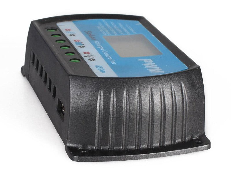 RTD1230 solar charge controller – side profile and mounting tabs