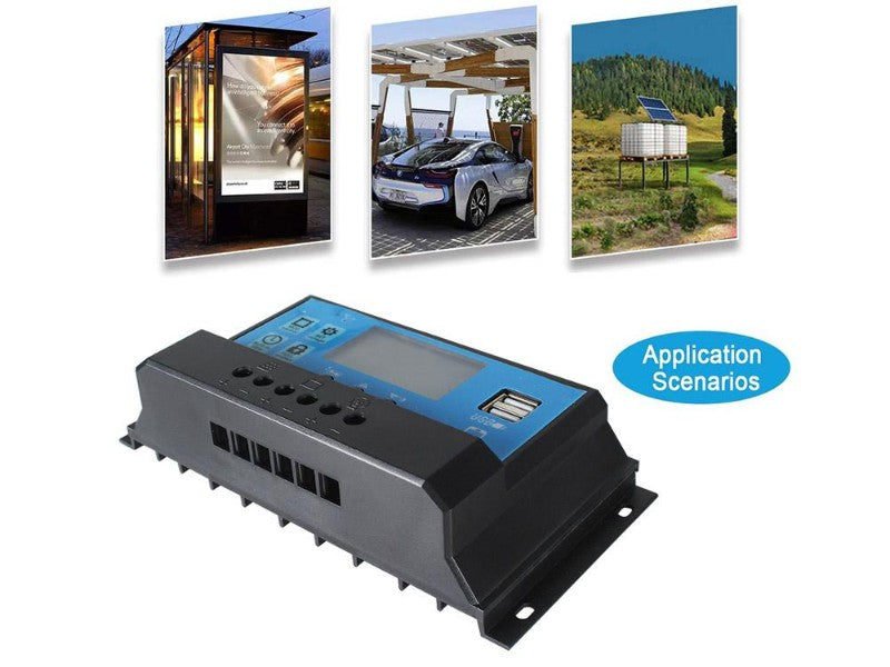 40A 12V 24V PWM Solar Charge Controller with LCD Display and Dual USB