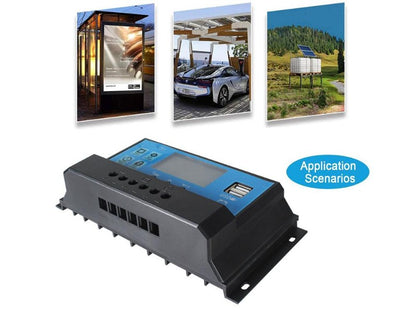 40A 12V 24V PWM Solar Charge Controller with LCD Display and Dual USB