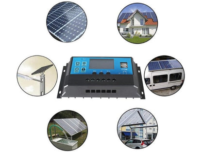40A 12V 24V PWM Solar Charge Controller with LCD Display and Dual USB