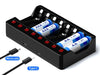 8-Slot USB Battery Charger for AA/AAA NiMH/NiCd Batteries
