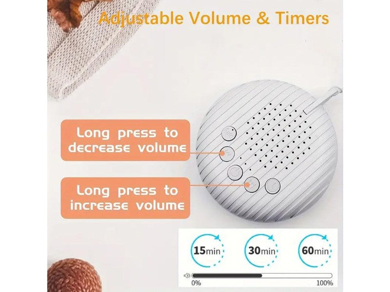 Portable White Noise Sleep Sound Machine – Relaxation & Baby Soother (White, NZ)