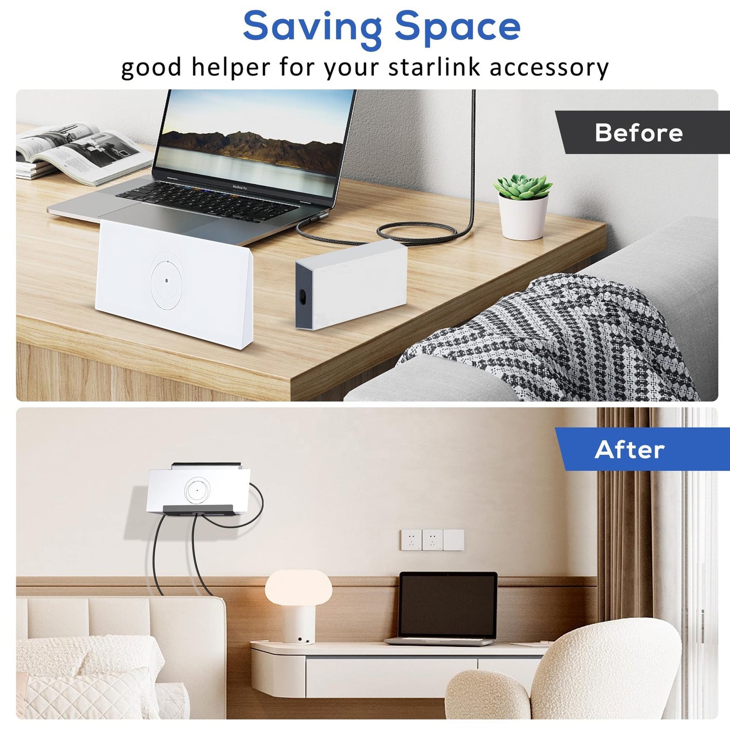Starlink Gen 3 Wall Mount Kit | 2-in-1 Router & Power Supply Holder