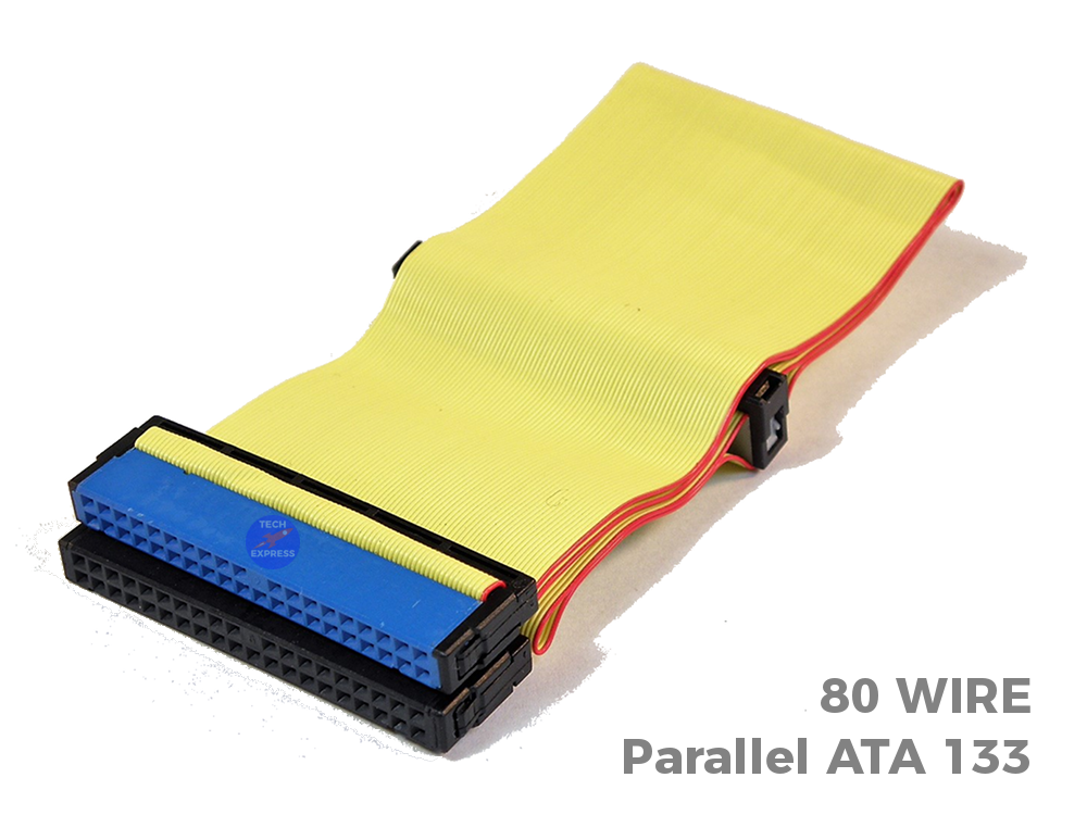 PATA/133 IDE 80 Wire Ribbon Cable 3x 40 Pin Female Sockets ...