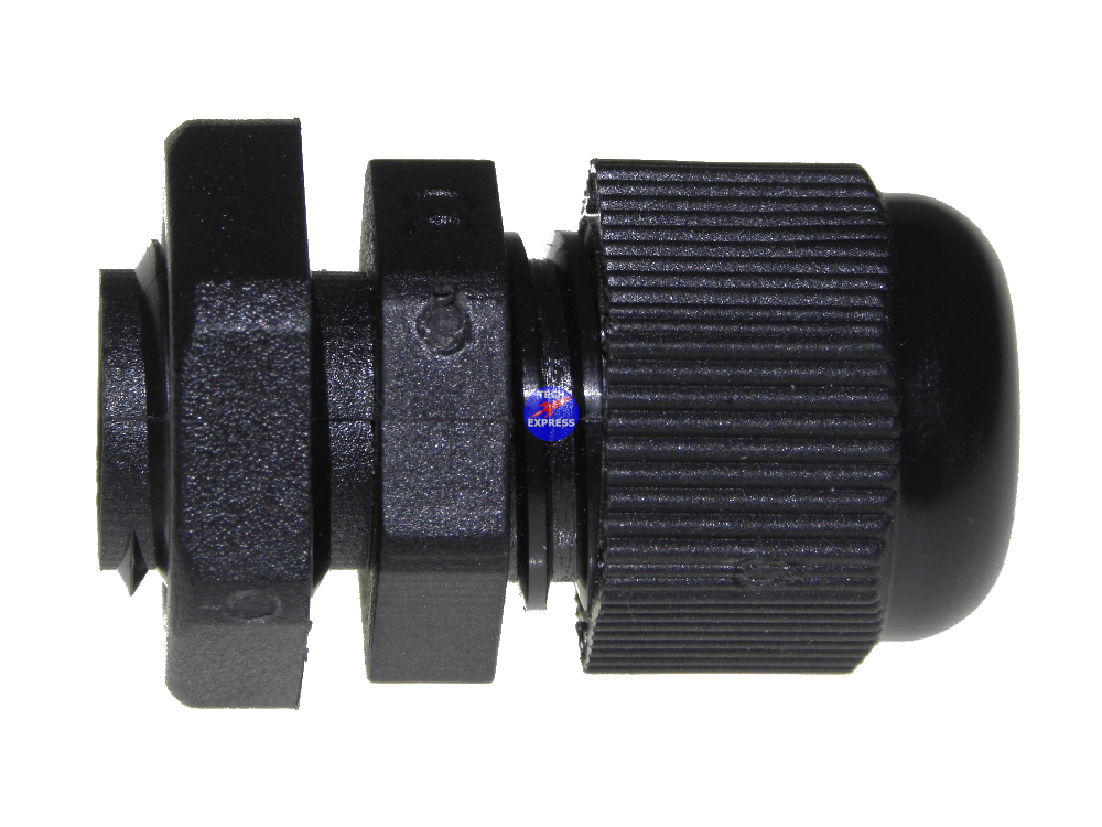 Waterproof Cable Gland PG7 Black Nylon for 3mm to 6.5mm Wire Cable Cord or Lead