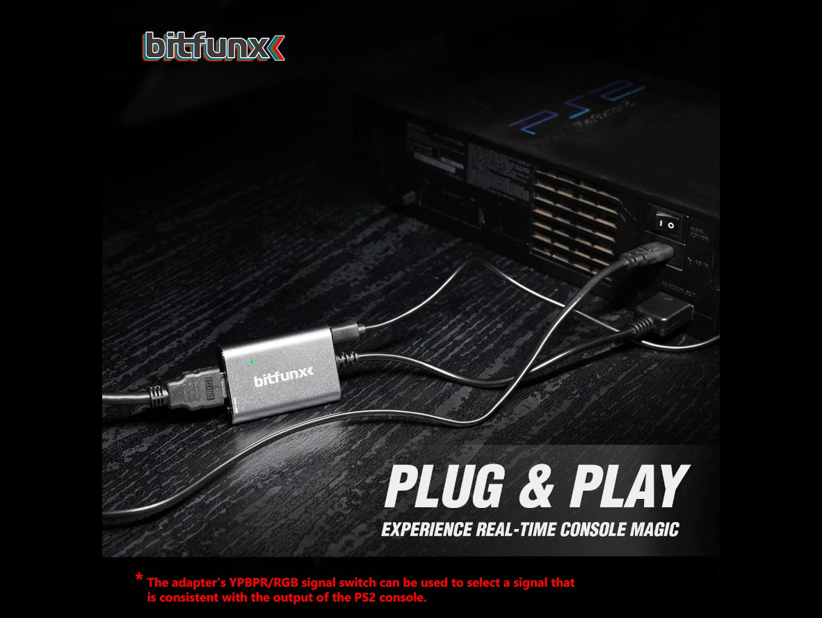 Bitfunx PS2 to HDMI Converter for PlayStation 2 – RGB / YPbPr Switch