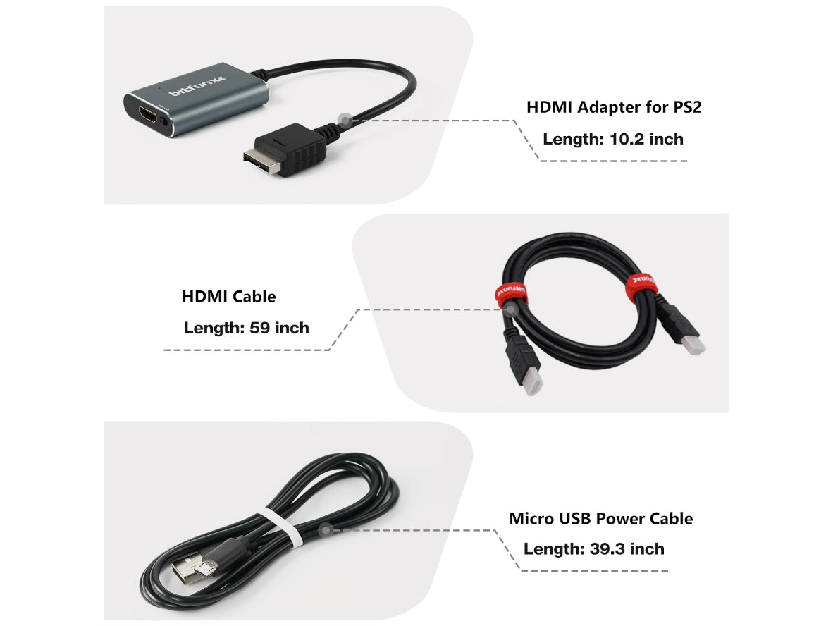Bitfunx PS2 to HDMI Converter for PlayStation 2 – RGB / YPbPr Switch