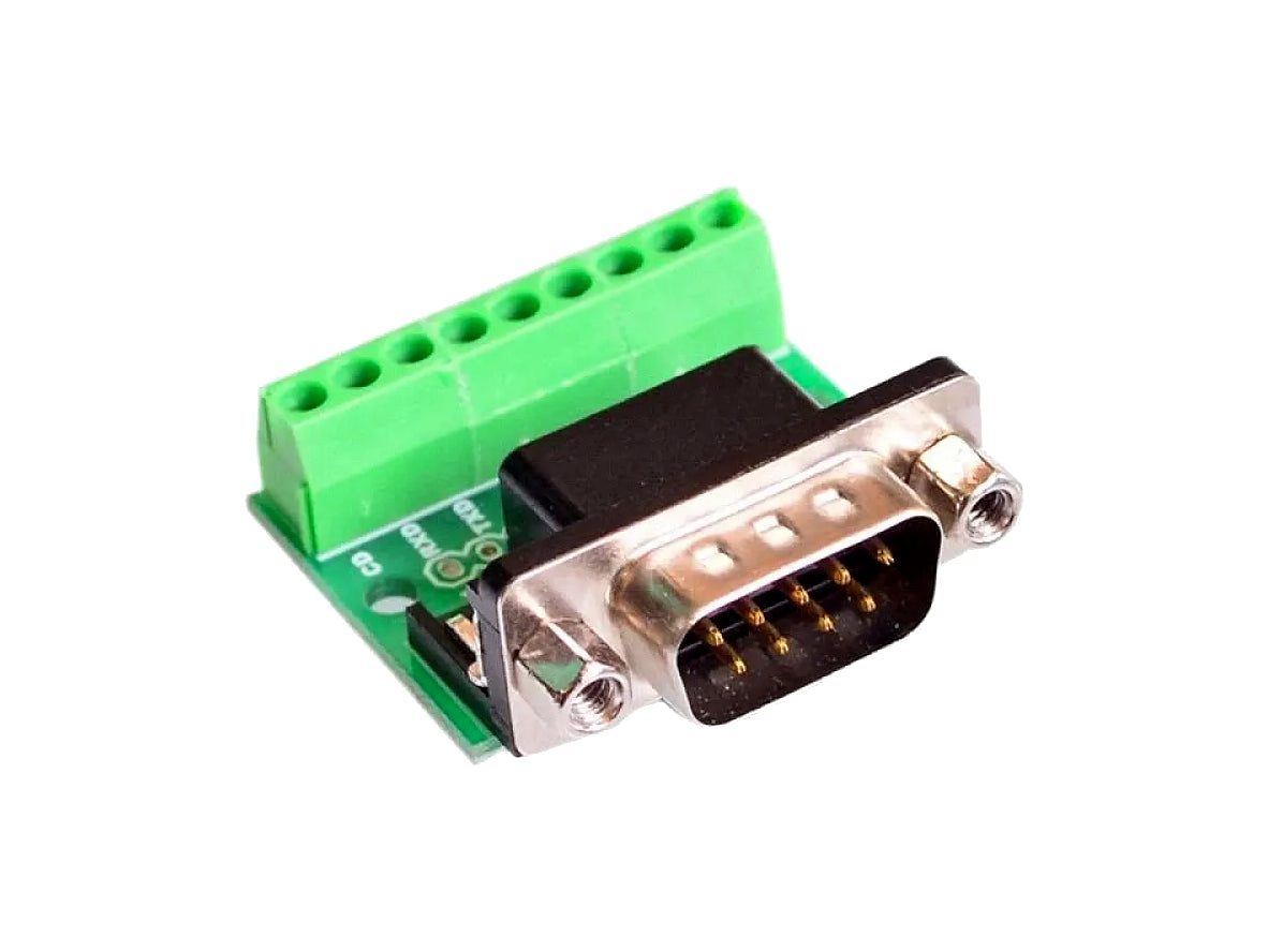 9-Pin Male DB9 (DE-9) RS232 Serial Connector to Screw Terminal Adapter