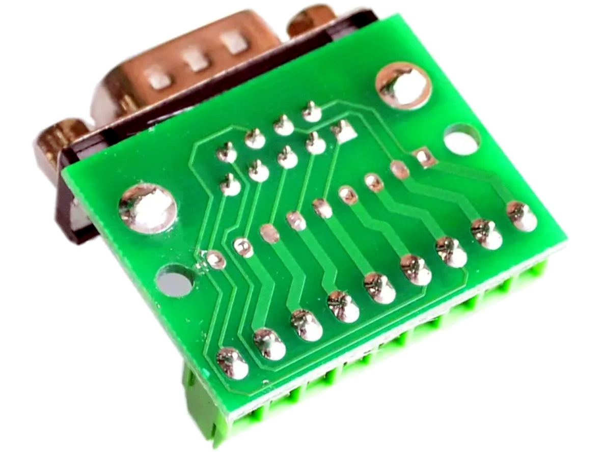 9-Pin Male DB9 (DE-9) RS232 Serial Connector to Screw Terminal Adapter