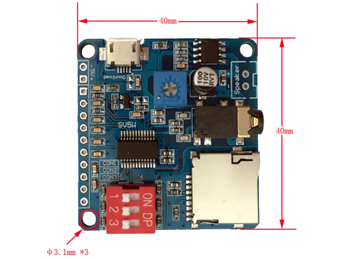 DY-SV5W MP3 Player and Voice Playback Module