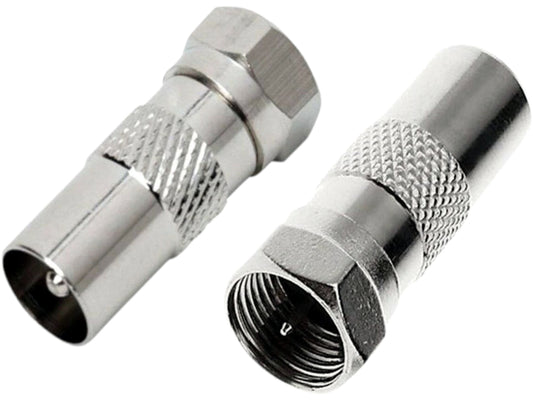 Male F-Type to Male PAL (Belling-Lee) Connector Adapter | Universal RF Coaxial Plug for TV, Radio, Antenna, Receiver