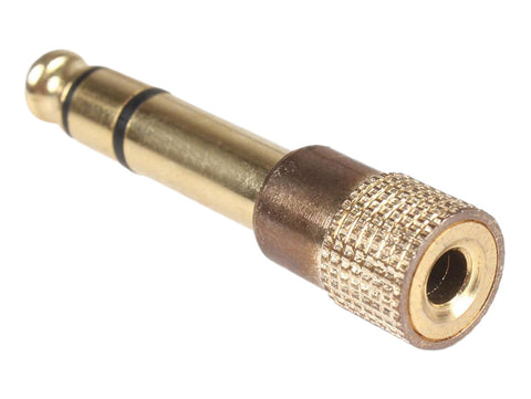 Gold 3.5mm Female Socket to 6.35mm Male Plug Adapter