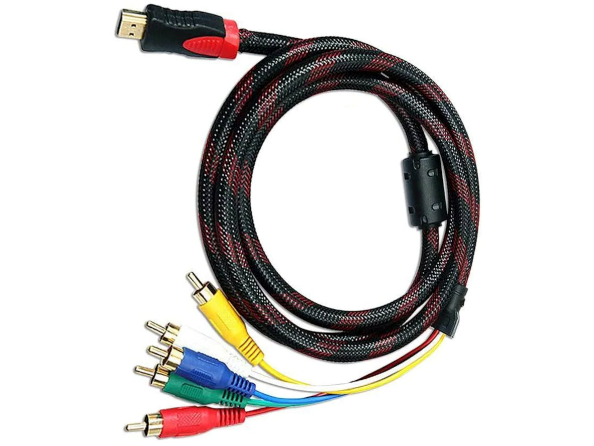 1.5m Male HDMI to 5 RCA RGB Component Video with Stereo Audio AV Adapter Cable