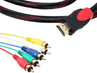 1.5m Male HDMI to 5 RCA RGB Component Video with Stereo Audio AV Adapter Cable