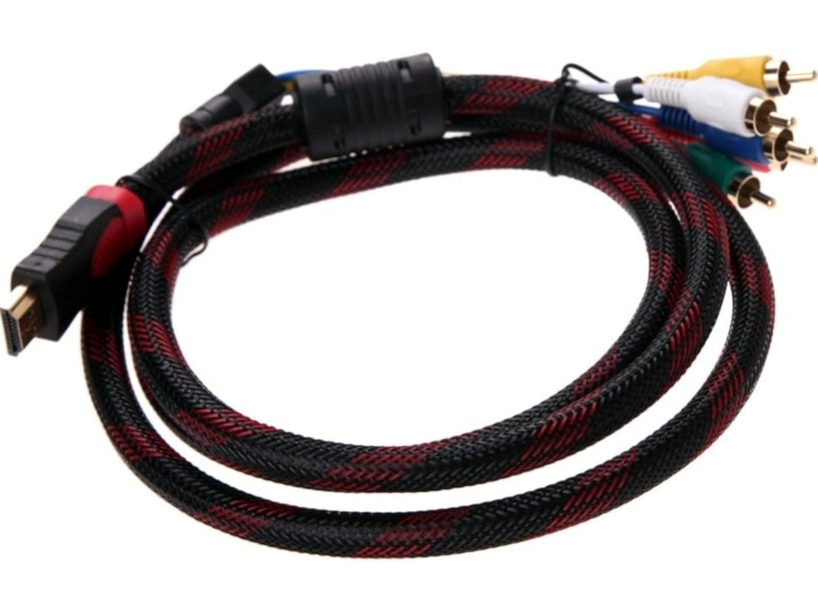 1.5m Male HDMI to 5 RCA RGB Component Video with Stereo Audio AV Adapter Cable