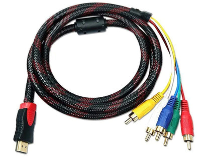 1.5m Male HDMI to 5 RCA RGB Component Video with Stereo Audio AV Adapter Cable