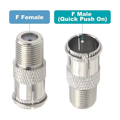 F-Type Female to F-Type Male Push-on Quick-connect Adapter