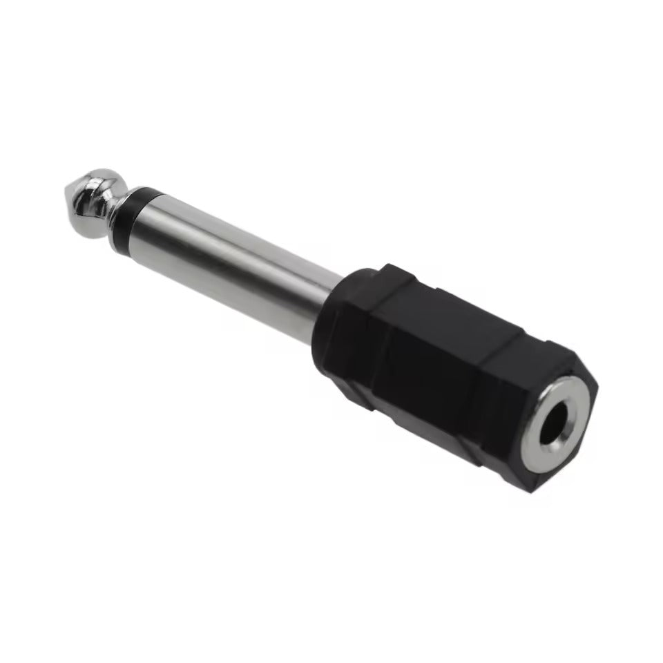 Female 3.5mm Socket to MONO Male 6.35mm (1⁄4 inch) Headphone Plug Adapter