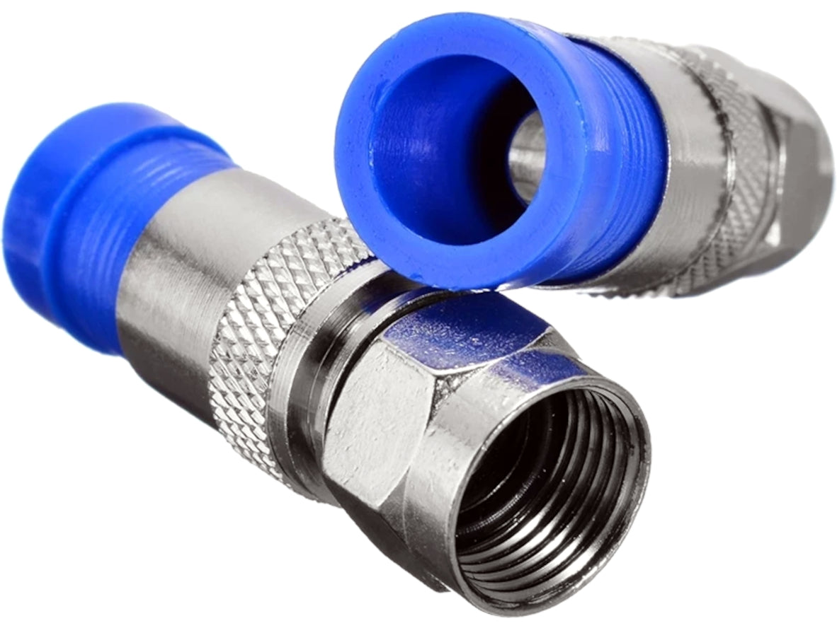 Male F-Type RG6 Compression Plug Connector for Coaxial TV, RF, Satelli ...