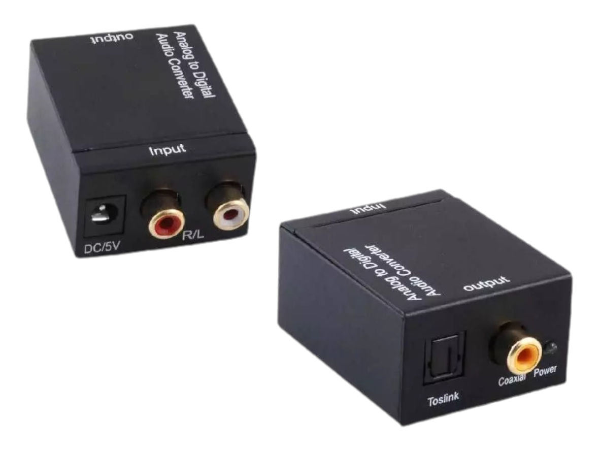 Analog RCA Stereo Audio to Digital Coaxial & Optical Toslink Converter ...