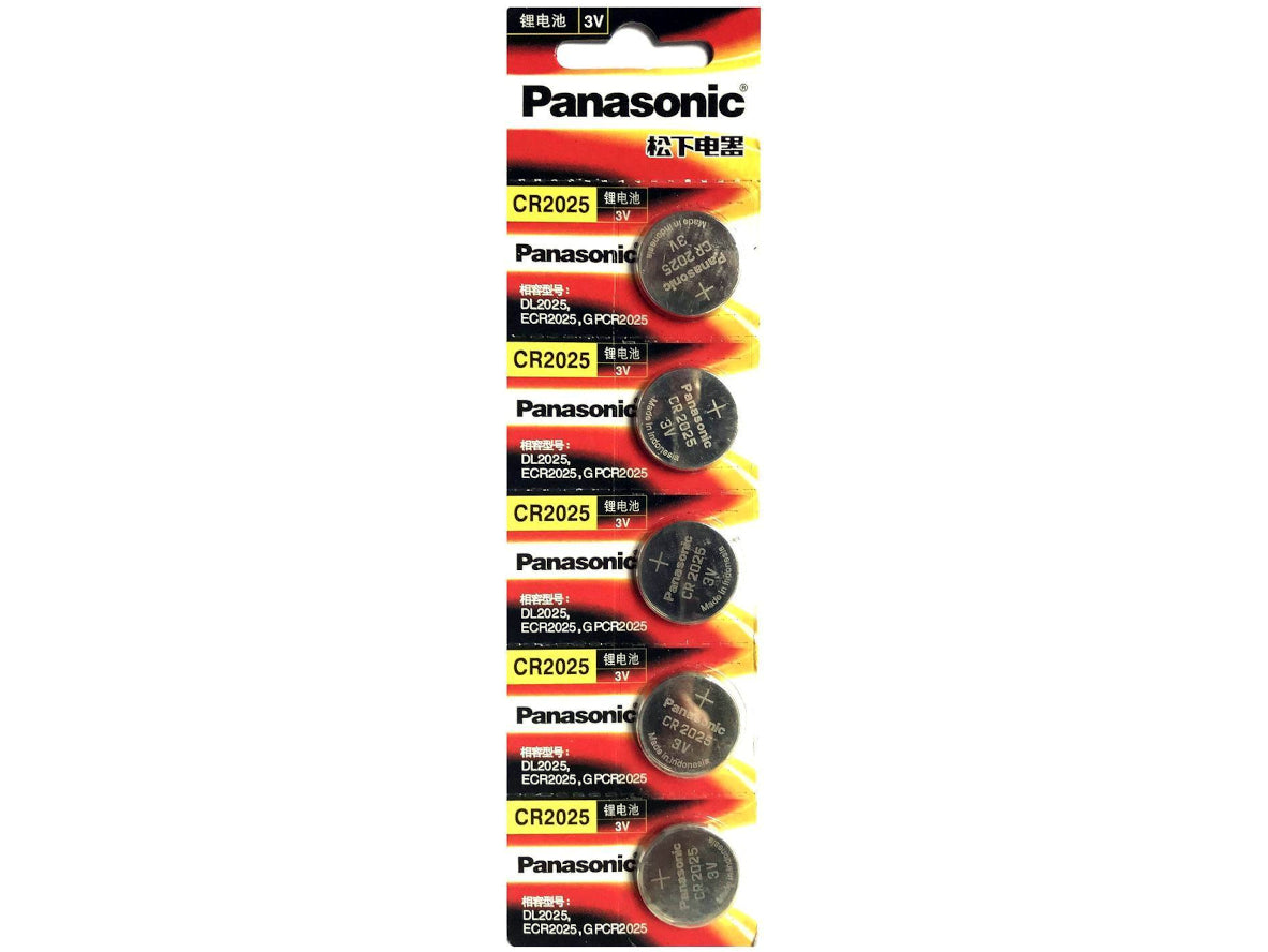 Panasonic CR2025 3V Lithium Button Cell Batteries – Pack of 5