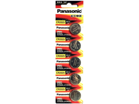 Panasonic CR2025 3V Lithium Button Cell Batteries – Pack of 5