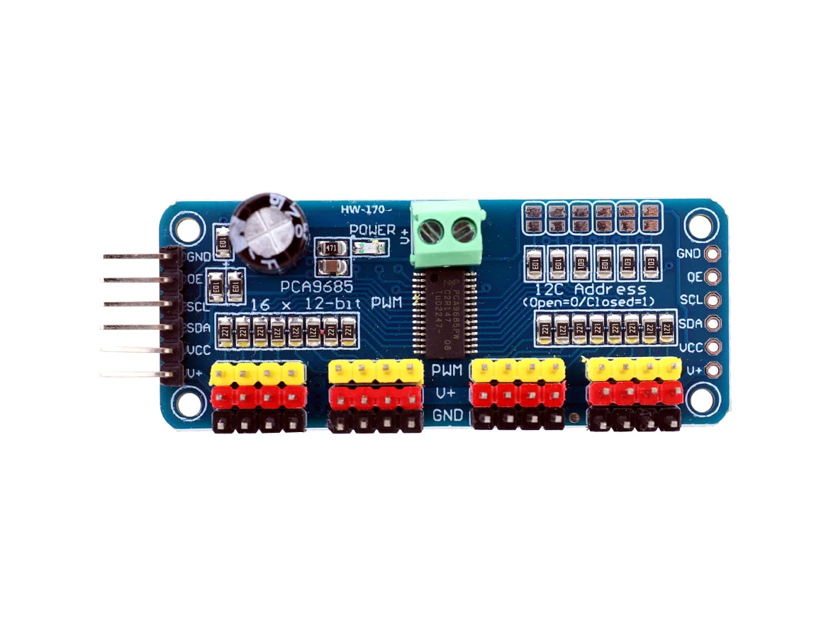 PCA9685 16-Channel I2C Servo Driver Module 12-Bit PWM for Arduino ESP32 Raspberry Pi