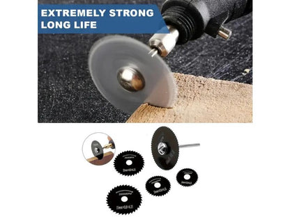 6-Piece HSS Mini Circular Saw Blade Set for Dremel-Compatible Rotary Tools