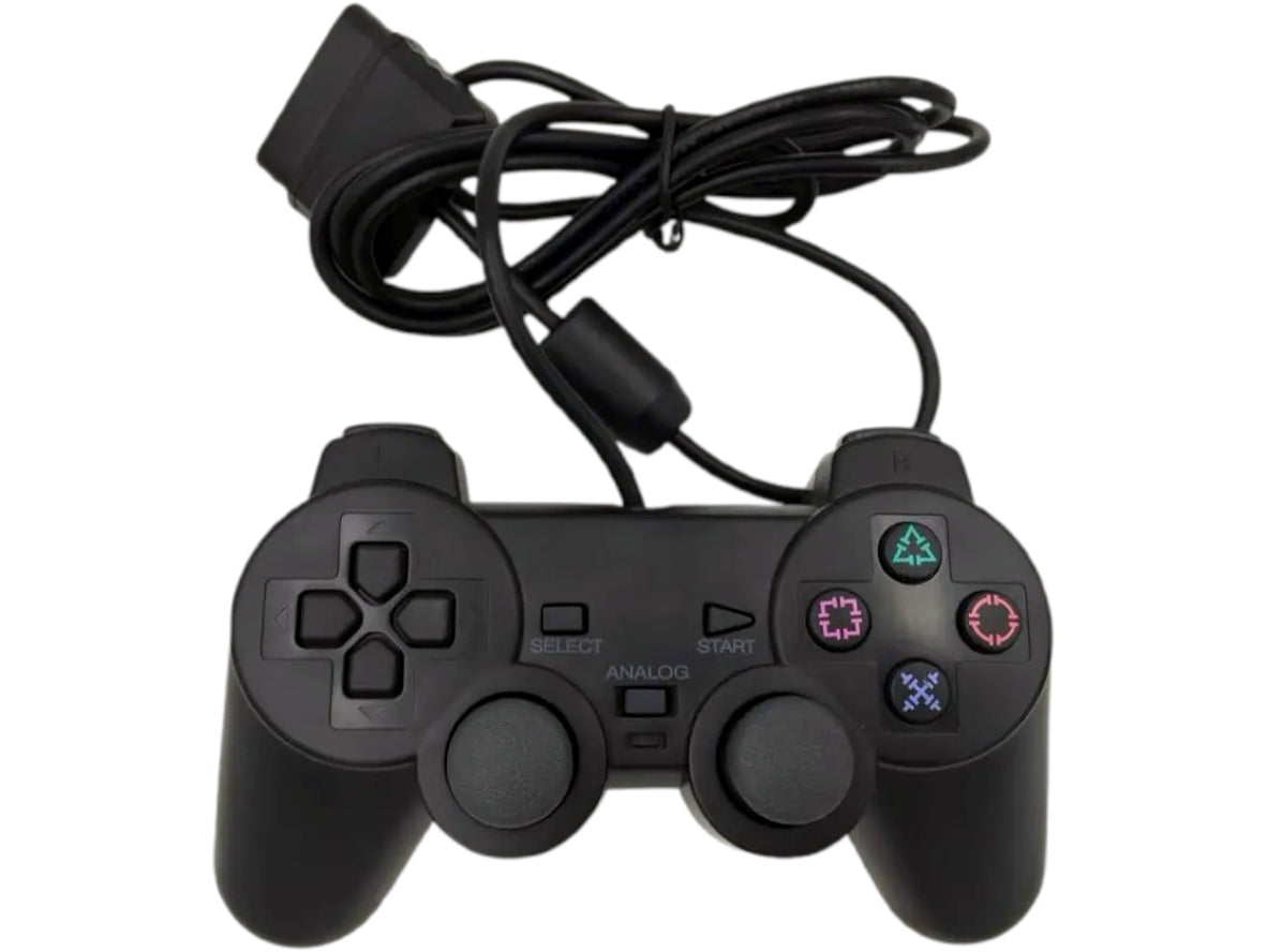 PlayStation 2 Controller and Extension Cable Bundle for PS2 Couch Gaming