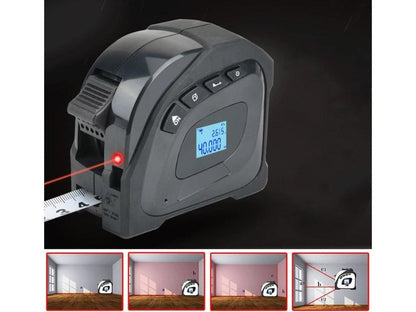 2-in-1 Laser Tape Measure 40M Laser 5M Tape USB Rechargeable