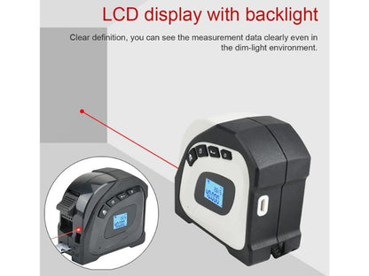 2-in-1 Laser Tape Measure 40M Laser 5M Tape USB Rechargeable
