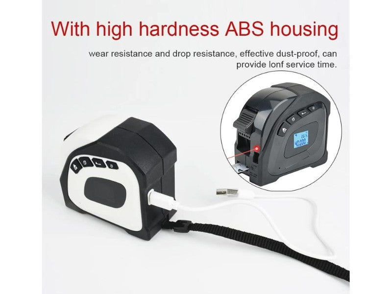2-in-1 Laser Tape Measure 40M Laser 5M Tape USB Rechargeable