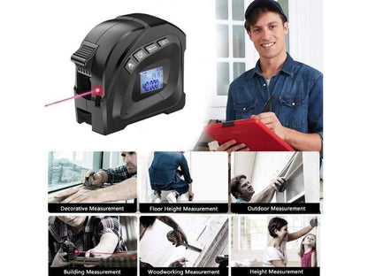 2-in-1 Laser Tape Measure 40M Laser 5M Tape USB Rechargeable