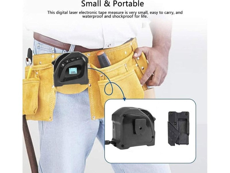 2-in-1 Laser Tape Measure 40M Laser 5M Tape USB Rechargeable