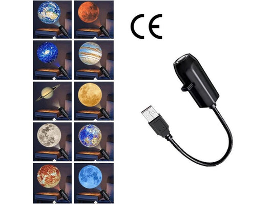 USB Galaxy Projector Light with 10 Film Disc Flexible Night Lamp