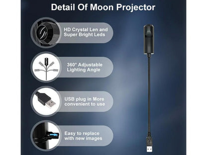 USB Galaxy Projector Light with 10 Film Disc Flexible Night Lamp