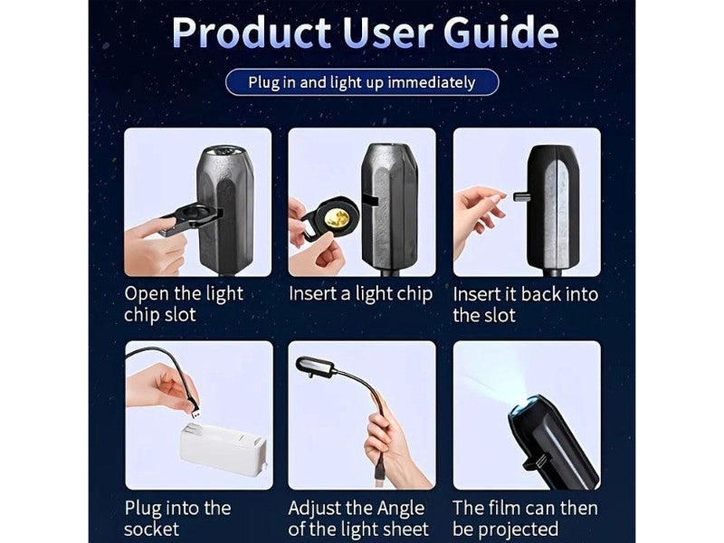 USB Galaxy Projector Light with 10 Film Disc Flexible Night Lamp