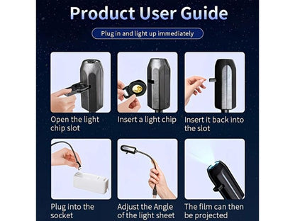 USB Galaxy Projector Light with 10 Film Disc Flexible Night Lamp