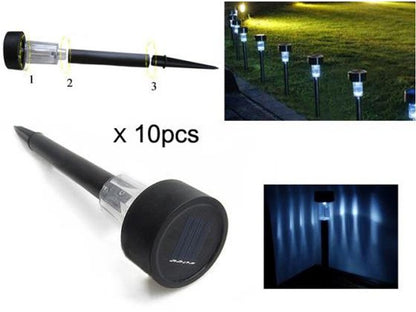 Garden Solar Lights Pathway Fence Lamp 10pcs
