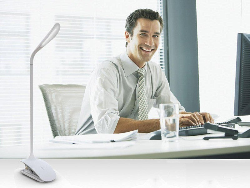 Rechargeable Clip-On LED Desk Lamp w/ 3 Brightness