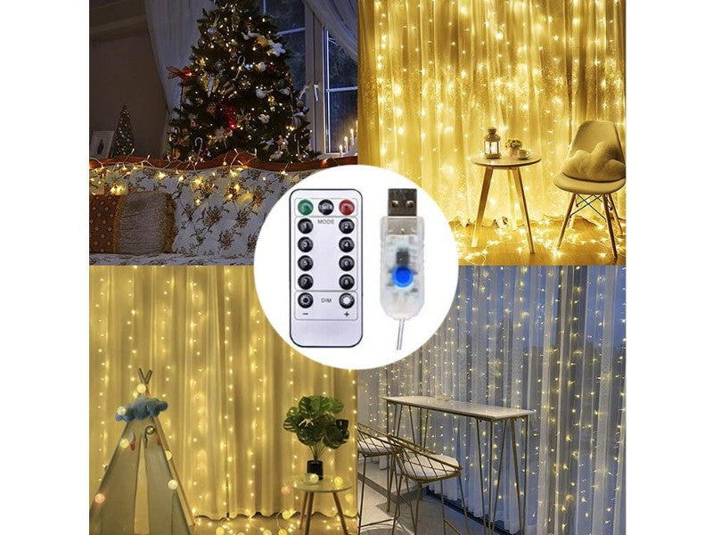 LED Curtain Lights Curtain String Lights 300LED