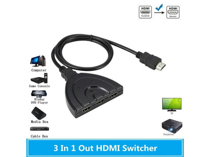 HDMI Splitter, 3 Ports HDMI Switcher Adapter