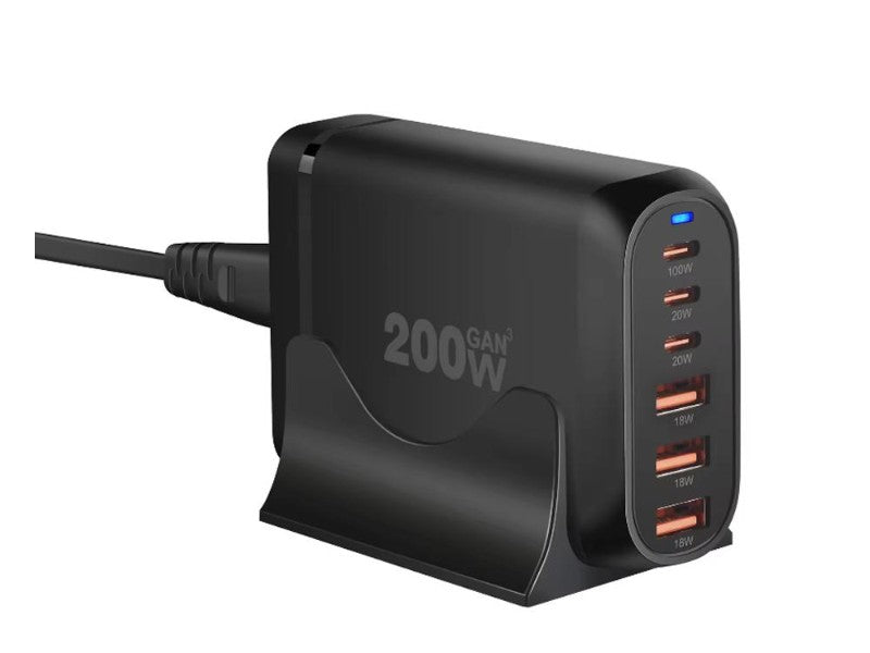 200W 6-Port GaN USB C Charging Station for Desktop