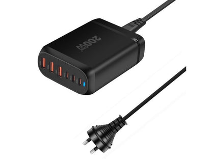 200W 6-Port GaN USB C Charging Station for Desktop