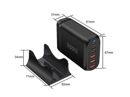 200W 6-Port GaN USB C Charging Station for Desktop