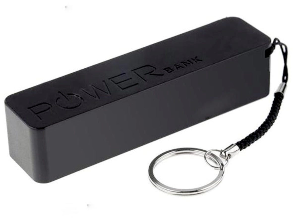 Power Bank 2600mAh Portable Phone Charger Black USB External Battery Pack – Compact Travel Powerbank for Smartphones