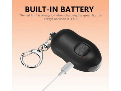 Rechargeable Personal Alarm 130dB USB-C Keychain with LED Light