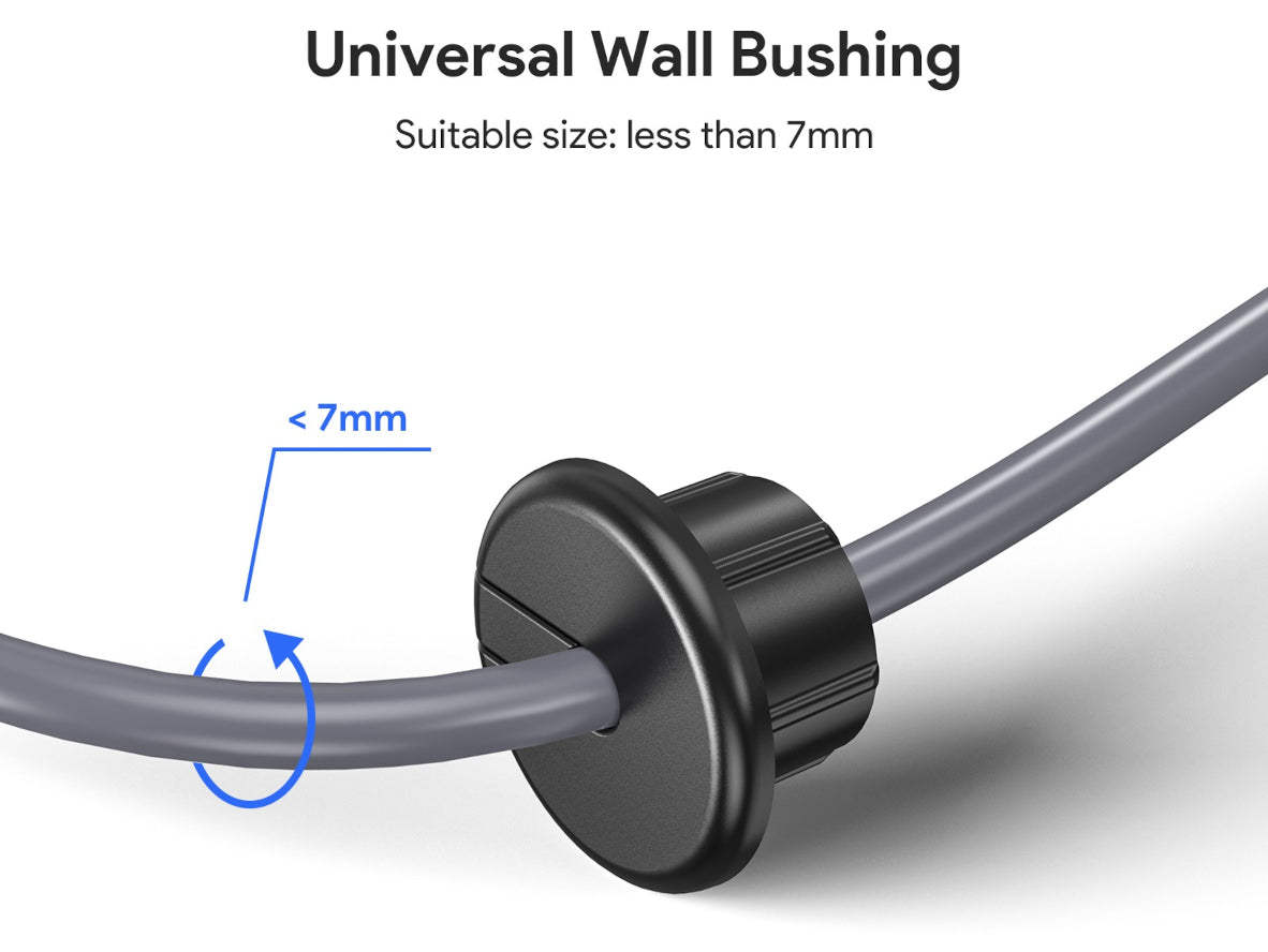 Starlink Cable Wall Bushing – Black Weather-Resistant Wall Feed-Through Kit