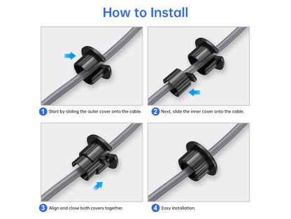 Starlink Cable Wall Bushing – Black Weather-Resistant Wall Feed-Through Kit